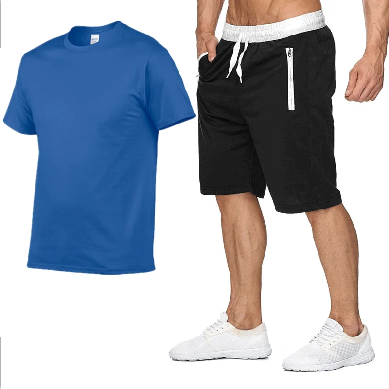 

Men's summer suit fashion daily wear outdoor sportswear men's T-shirt + shorts