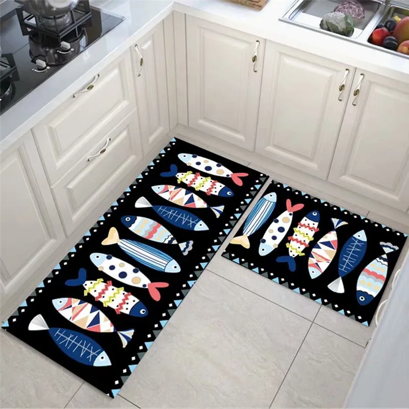 

Kitchen Mat Cheaper Anti-slip Modern Area Rugs Living Room Balcony Bathroom Printed Carpet Doormat Hallway Cartoon Bath Mat