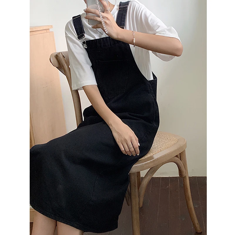 Женское платье свободного покроя джинсовые подтяжки большого размера женские