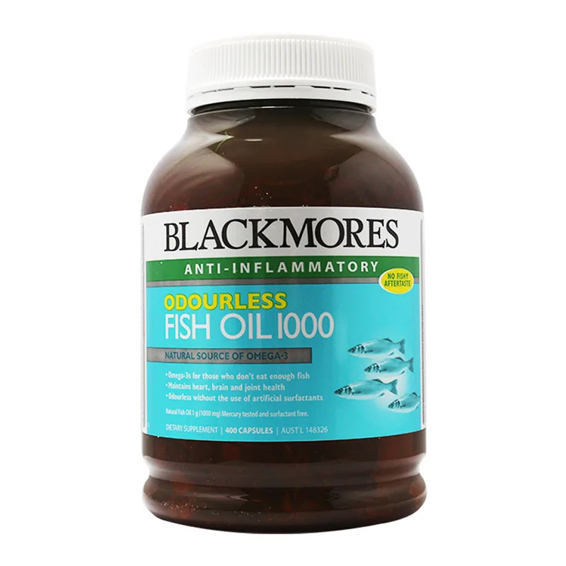Free shipping Blackmores No flshy aftertaste Odourless Fish Oil 1000 Natural source of omega-3 400 pcs