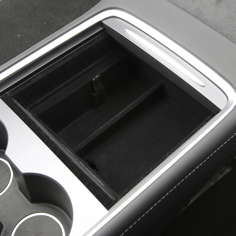 

Car Armrest Storage Bag with Paper Towel Sunglasses Holder Flocking Console Suitable for Tesla Model 3Y Interior Accessories