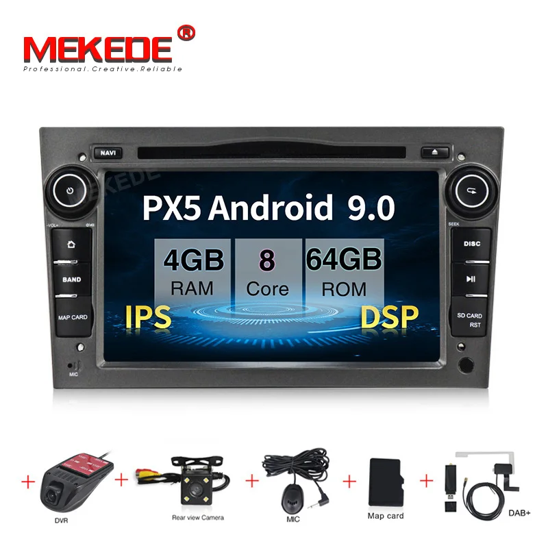 Автомагнитола для Opel Astra h G Zafira B Vectra C D Antara с gps навигацией 7 дюймов 2 din PX5 Android 9 0 4 + 64