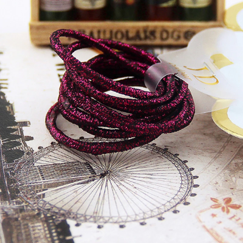 Однотонная резинка для волос 20 цветов аксессуары блестящая эластичная высокая