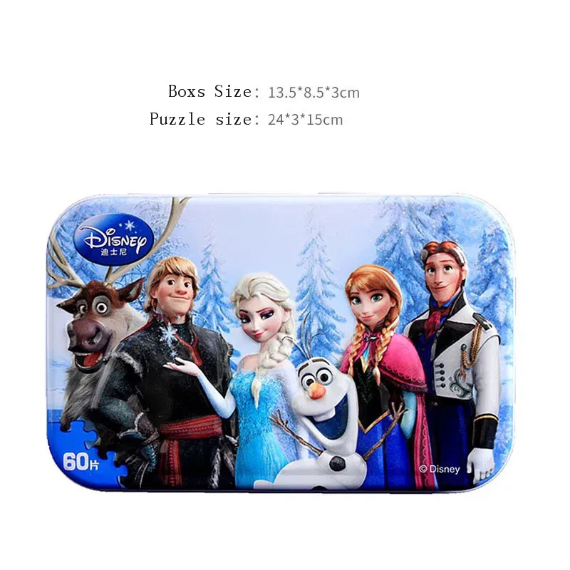 Puzzle-1-60pcs Дисней Принцесса Холодное сердце Анна Эльза 108*180 см День Рождения украшения Детские принадлежности одноразовая посуда скатерть детский душ - Цвет: Puzzle-1-60pcs
