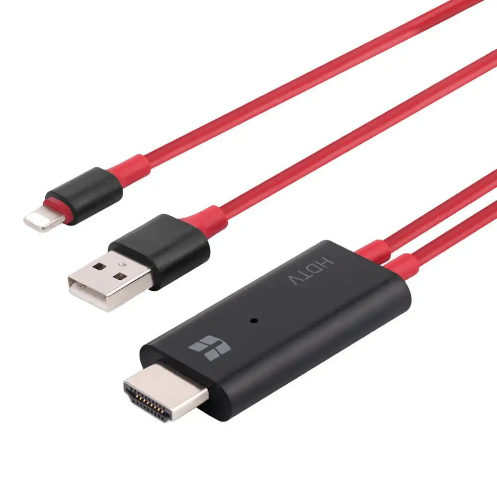Для iPhone iPad Lightning и зарядным устройством USB к HDMI адаптер конвертер кабель HDTV 1080P ТВ