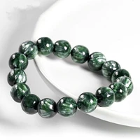 natural green seraphinite round beads bracelet women men gemstone seraphinite bracelet 8mm 9mm 11mm 12mm 13mm 14mm aaaaaa