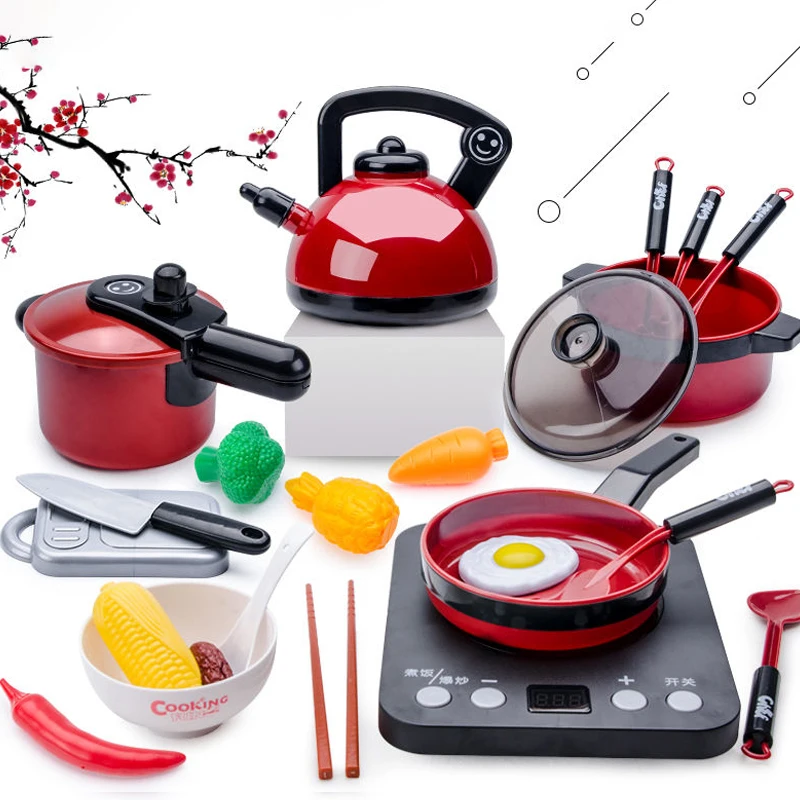 

Детский кухонный набор для приготовления пищи, игрушки, миниатюрная посуда, кастрюля, сковорода, приготовление пищи, игровой домик, искусст...