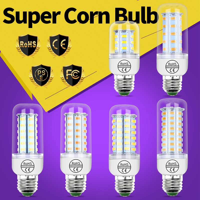 

G9 LED Lamp E14 20W Candle LED Bulb E27 220V GU10 LED Light B22 Lampara Corn Bulb 5W 7W 9W 12W 15W Bombillas 5730 Home Lighting