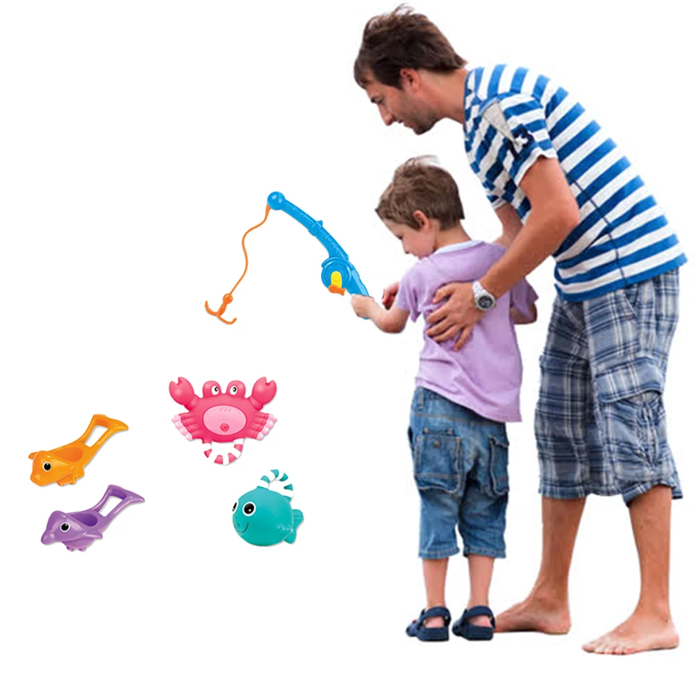 

Children'S Educational Toys 5PCS Bath Fishing Toys Set Kids Floating Game Set Toys For Baby Kids Gift