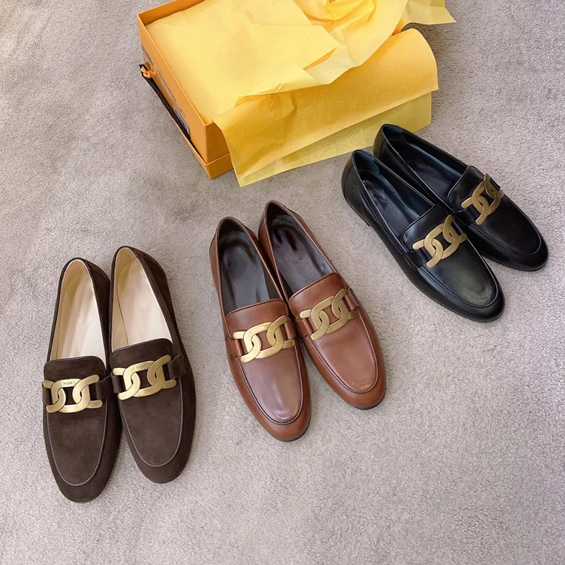 

Туфли женские кожаные в британском стиле, однотонные, с пряжкой, лоферы на плоской подошве, Ретро стиль, осень 2021