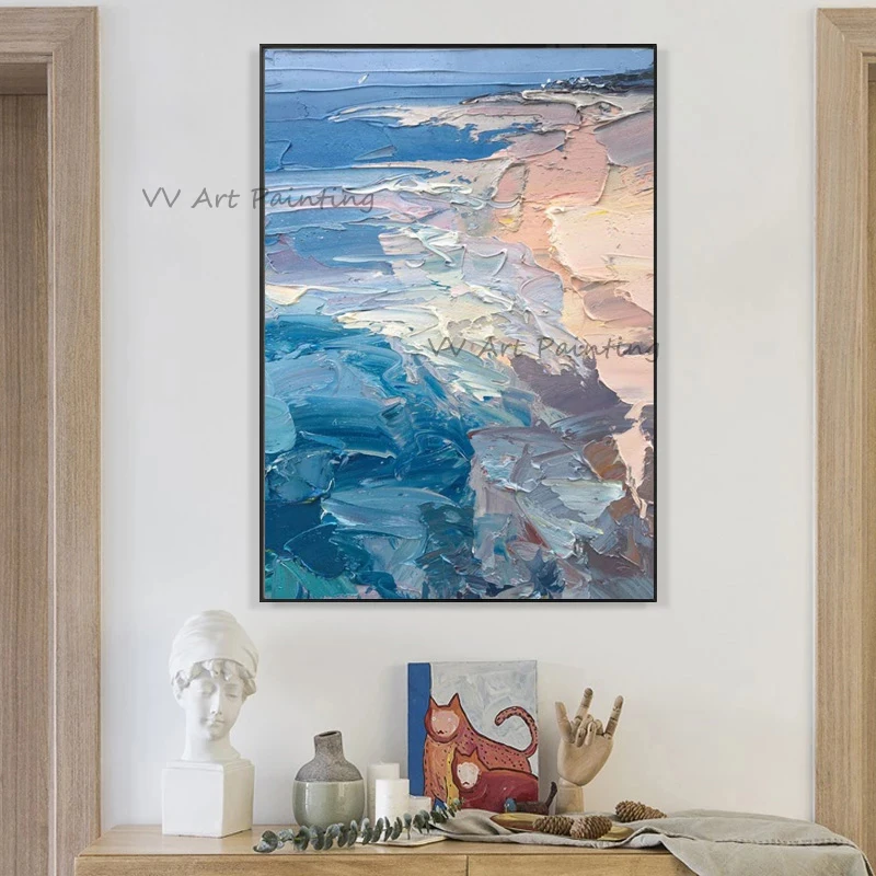 

100% Handmade New Abstract Seascape Oil Painting On Canvas Hand Painted Cloud Home Decoration Nature Mural Picture Holiday Gift