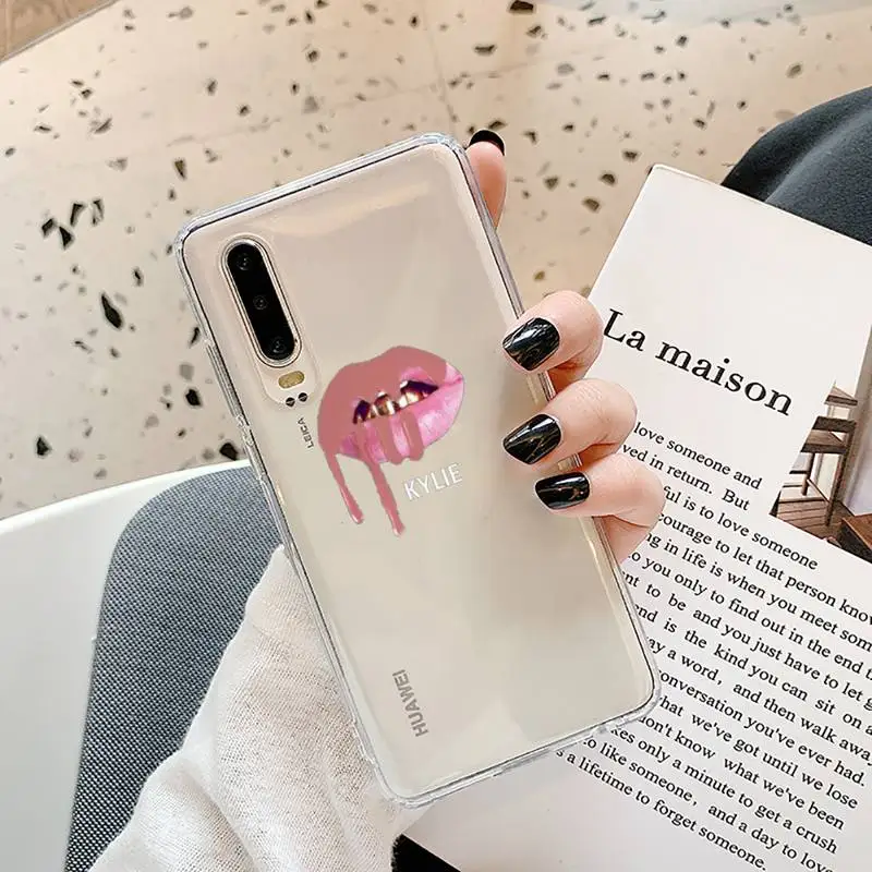 

Girl Kylie Jenner Lips Kiss Phone Case Transparent for Samsung A71 S9 10 20 HUAWEI p30 40 honor 10i 8x xiaomi note 8 Pro 10t 11