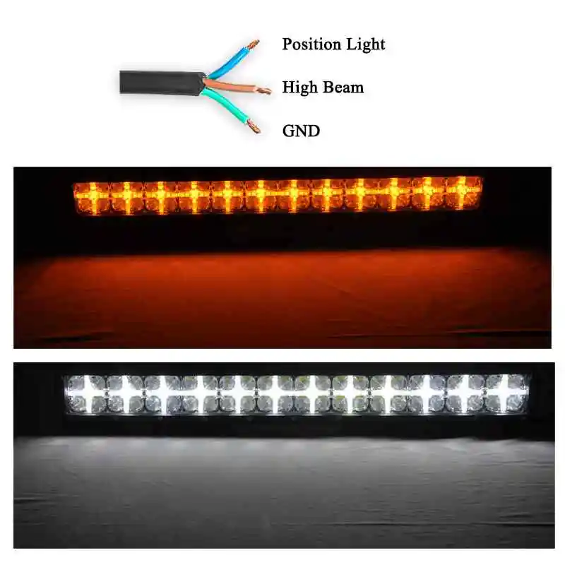 VISORAK Янтарный положение светильник внедорожный светодиодный бар 12 18 23 28 &quotInch SUV
