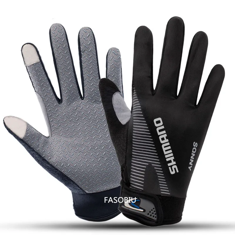 

2021 New Shimano Men's Women 5 Fingers Cut Outdoor Sport Hiking Gloves Spring Cotton Waterproof Anti-slip Durable Fishing Glove