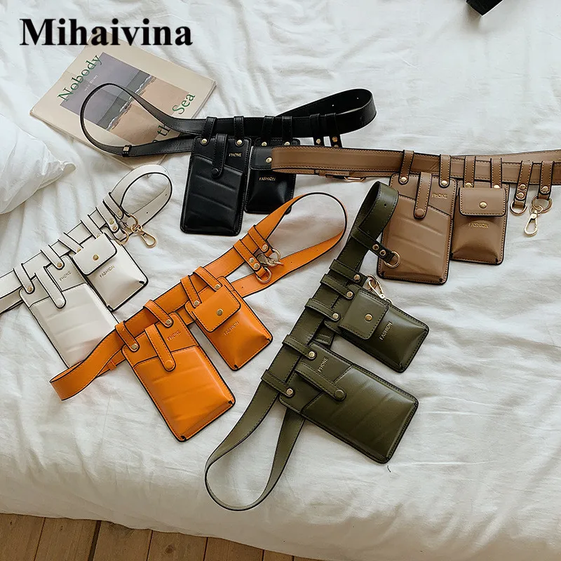 

Mihaivina Leather Fanny Pack For Women Waist Belt Bag Female Phone Bag Shoulder Chest Pack Fashion Ladies Luxury Pouch Bag