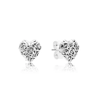 high quality 925 silver heart shaped earnails for women to wear original diy jewelry