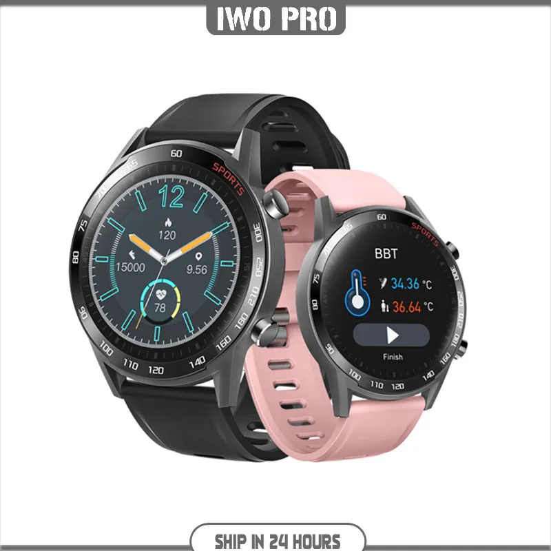 

IWO PRO 2021 T23 smart watch men women IP67 waterproof body temperature fitness tracker heart rate monitor for ios android