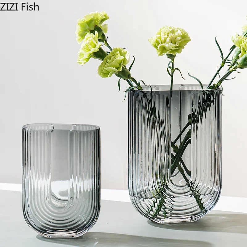 Прозрачная U-образная стеклянная ваза в Европейском стиле гидропонная Цветочная