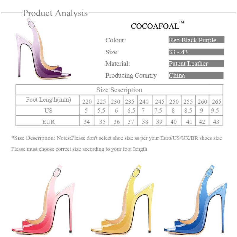 

YECHNE Women Peep Toe Sandals Plus Size 33 - 43 Green Purple High Heels Sandals Sexy Patent Leather Summer Blue Pumps 2020
