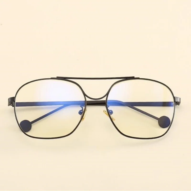 

Anti-Blue Light Optical Glasses Unisex Polygon Eyeglasses Anti-UV Spectacles Doule Beam Eyewear Alloy Frame Goggles