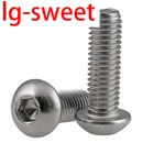 Винты с круглой головкой и шестигранной головкой из нержавеющей стали 316, M4M5M6M8M10, 10 шт.