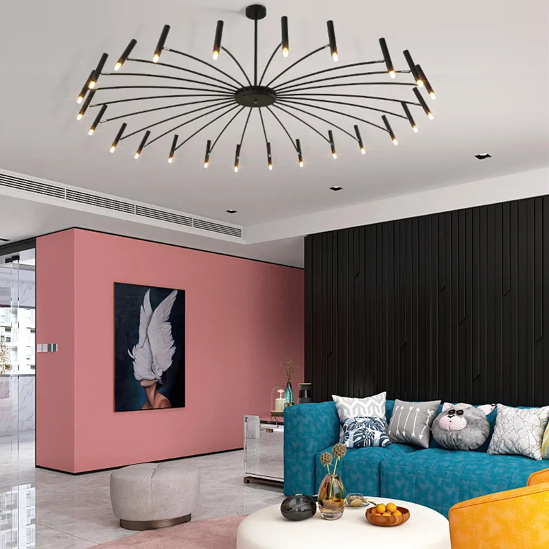 

Black Ceiling Chandelier Lamparas De Techo Colgante Moderna for Living Room Bedroom Light Fixtures Tree Branch Cocina Accesorio