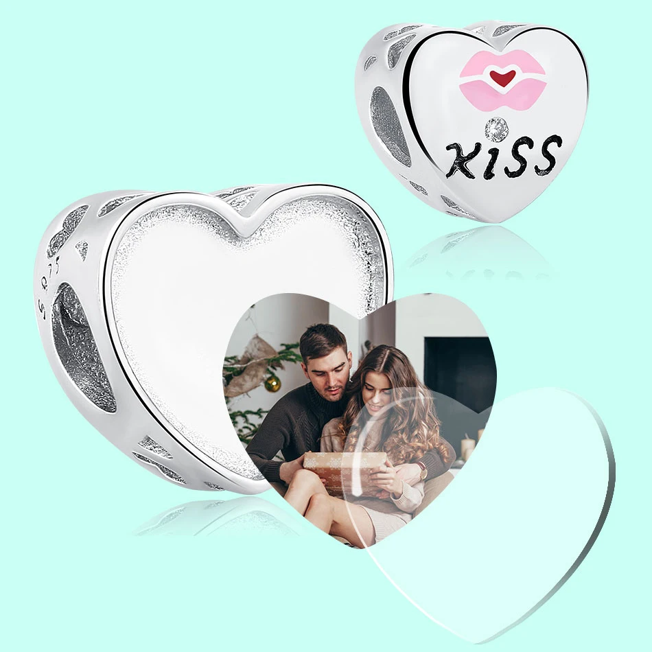 Подходит для оригинальных шармов браслет 925 пробы серебро на заказ фото сердце