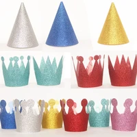 happy paper hats top cap prince princess crown party for boy girl silver gold home decor wedding birthday