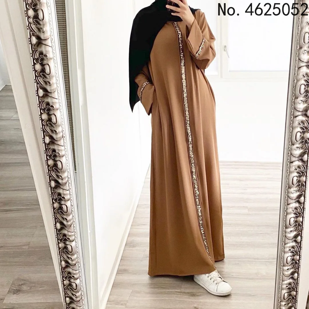 Мусульманское платье Abaya с блестками для женщин модель 2021 года марокканская