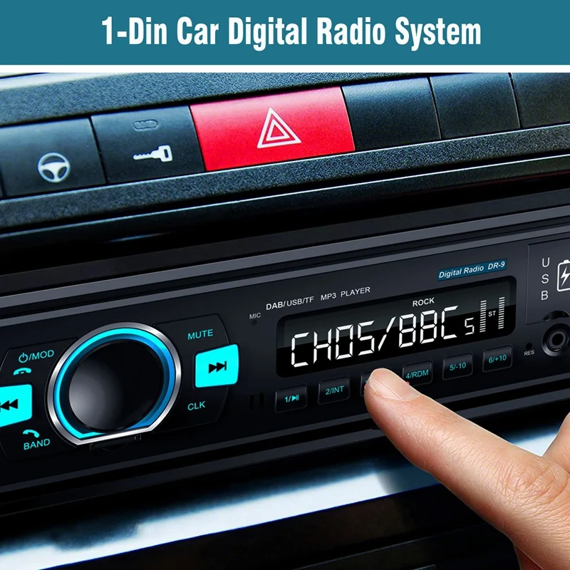 Bt Авто Радио стерео радио Aux вход приемник Dab/Dab +/Fm Usb 12V In Dash 1 Din автомобильный Mp3
