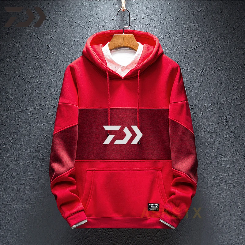 Men's Winter Velvet Daiwa Fishing SweatShirt Thick Hiking Outdoor Sport Hoody Long Sleeve Shirt Clothes | Спорт и развлечения
