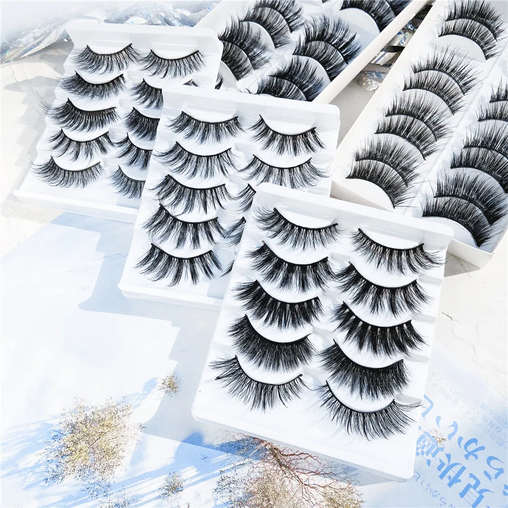 5/10 Pairs Thick 3D Mink Eye Lashes For Woman Drop Shipping Black 15-25mm Long Eyelash Cheap False Eyelashes 2020 New lashes | Красота и