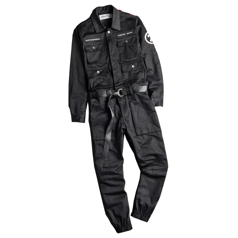 One-piece suit overalls, trendy men's trousers, hip-hop loose jumpsuit, Korean version of the trend of lovers