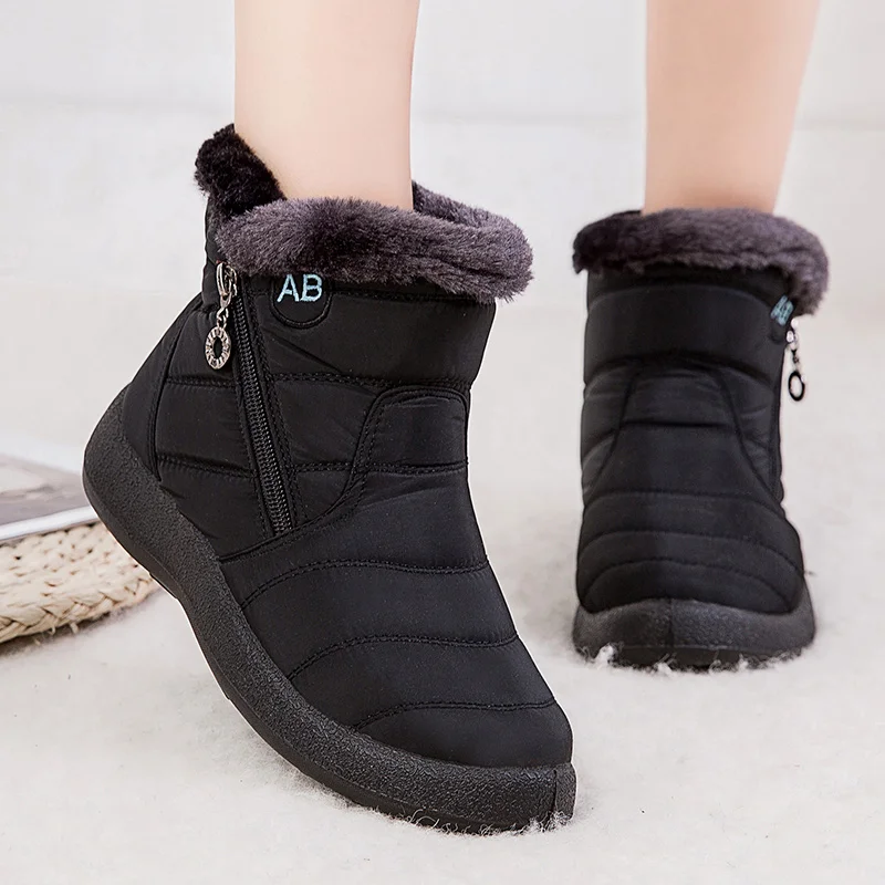 

2021 Women Waterproof Snow Boots Winter Falts Shoes Woman Casual Lightweight Ankle Botas Mujer Platform Keep Warm Booties