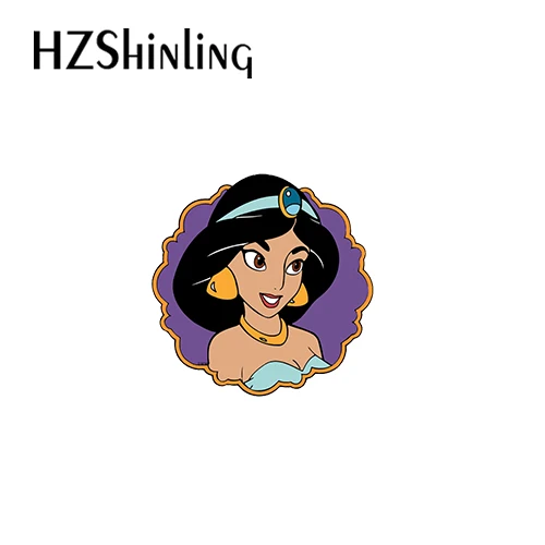 Новое поступление эпоксидная акриловая брошь сказочная история Jasmin принцесса акриловый значок булавка красота Jasmin и волшебная лампа акриловая брошь - Окраска металла: 6