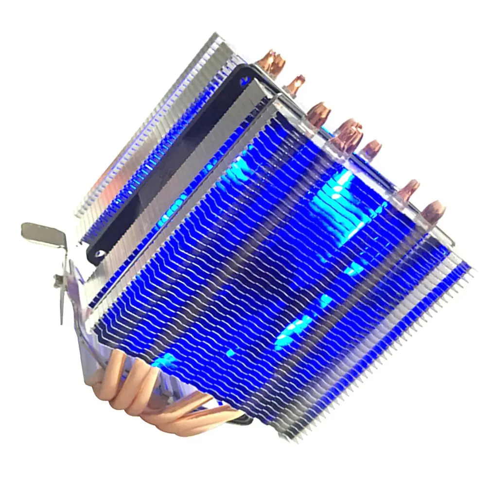 6 тепловых труб процессор радиатор AVC Чистая медь 4 линии AMD 1155 1156 компьютер процессор кулер контроль температуры один двойной ветер