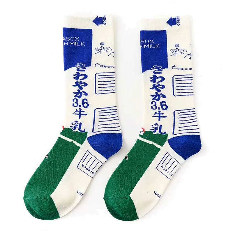 Новые женские носки из хлопка Забавные милые Мультяшные функции формула досок