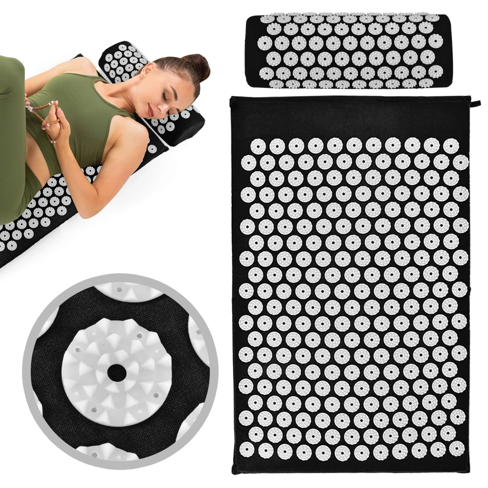 

Massager Cushion Massage Yoga Mat Acupressure Relieve Stress Back Body Pain Spike Mat Acupuncture Massage Yoga Mat with Pillow