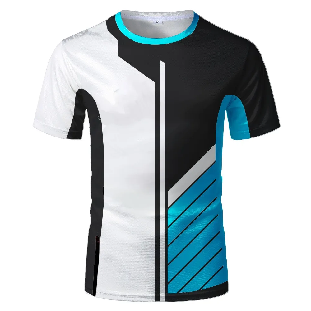 

New Men's Summer 3D Digital Printing Stripe Multicolor Crew Neck Breathable Cycling Casual Fashion T-Shirt And Top 130-6xl