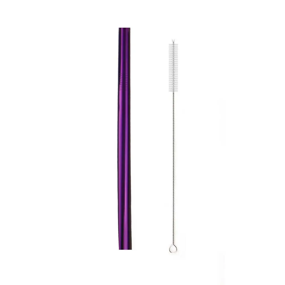 12mm Up Purple 1/4/8 шт. мульти металлическая соломинка комплект многоразовые соломы 304 Нержавеющая сталь соломинки с кистью экологически-безопасные соломинки для кружек 20/30 унций - Цвет: 12mm Up Purple