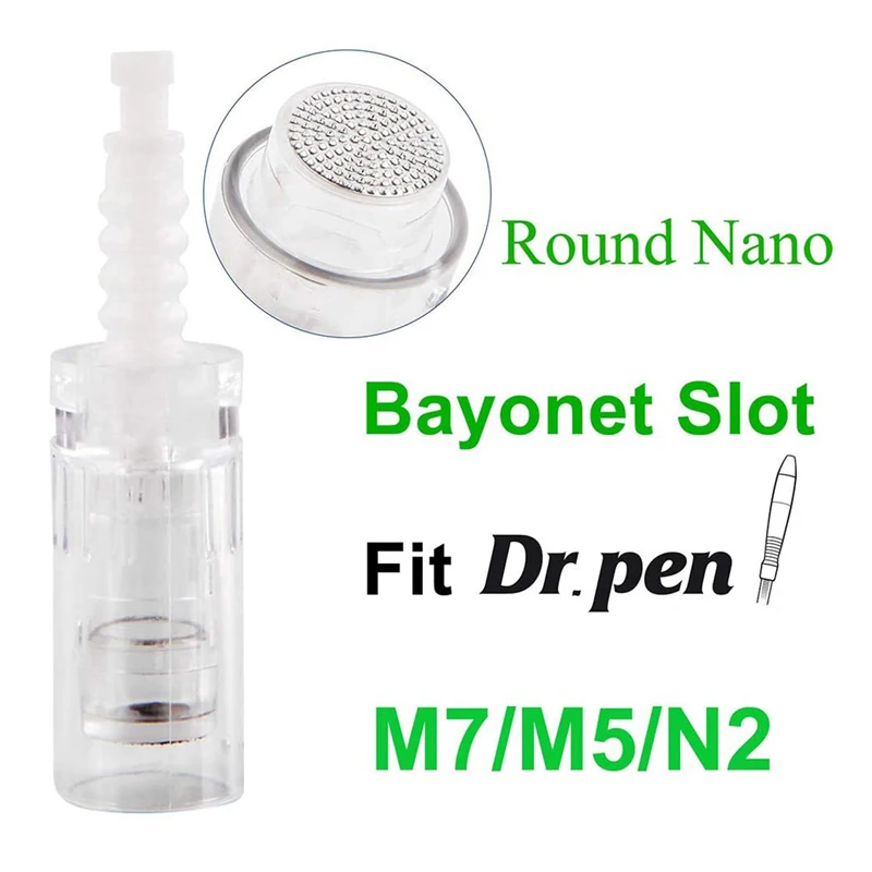 

10pcs Electric Bayonet Nano Round MYM Cartridge For Auto Microneedle Derma Pen Needle Tips Painless