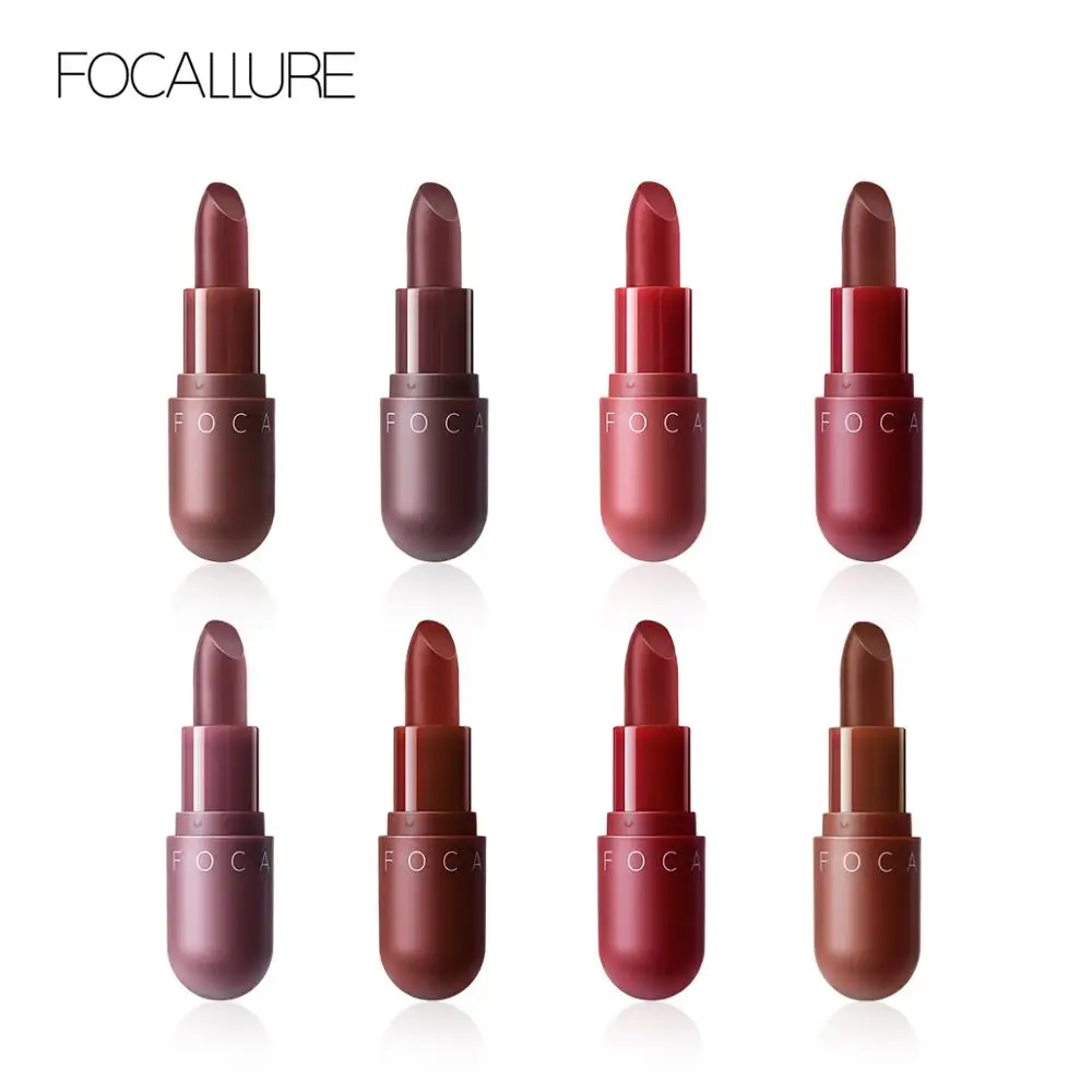 FOCALLURE Matte Lipstick Makeup Waterproof Velvet Nude 8 colors Moisturizer Set |
