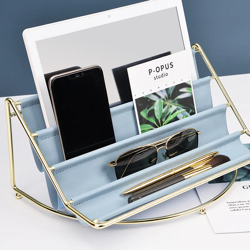 Черный цвет Многослойная Металлическая кожаная стойка косметический лоток для