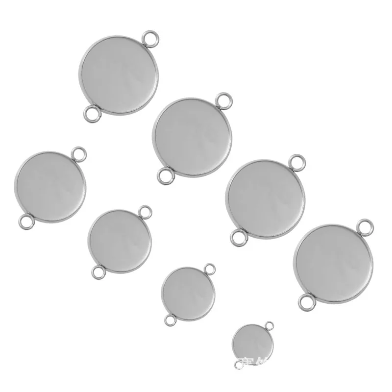 Основа кабошона из нержавеющей стали с двумя отверстиями для изготовления