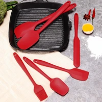 6pcs food grade silicone non stick butter cooking spatula sets cookie pastry scraper brush cake baking mixing tool kitchen tools