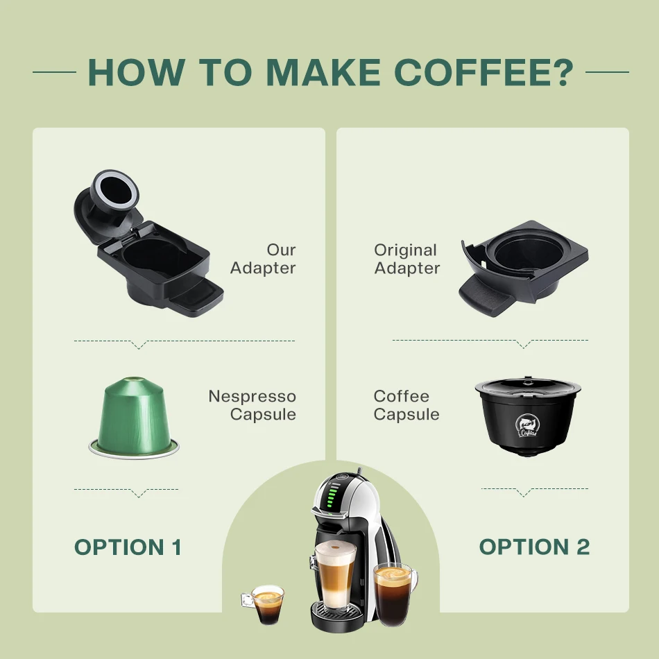 ICafilas Refillable Adaptater Convert For Dolce Gusto Coffee Capsule Nescafe Filter Transfer Nespresso to | Дом и сад