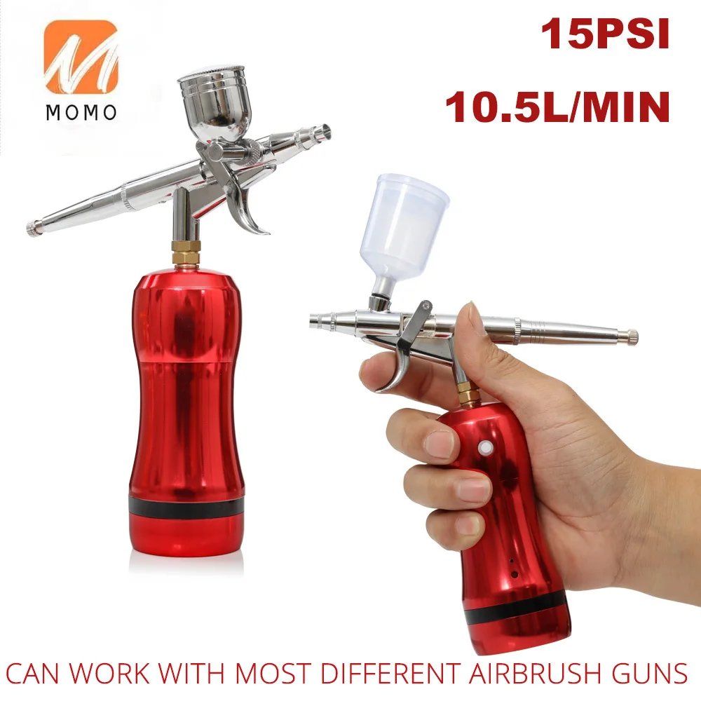 

Rechargeable airbrush barber toy model helmet tshirt paint art craft textile Mural cosmetic makeup nail beauty cake compressor