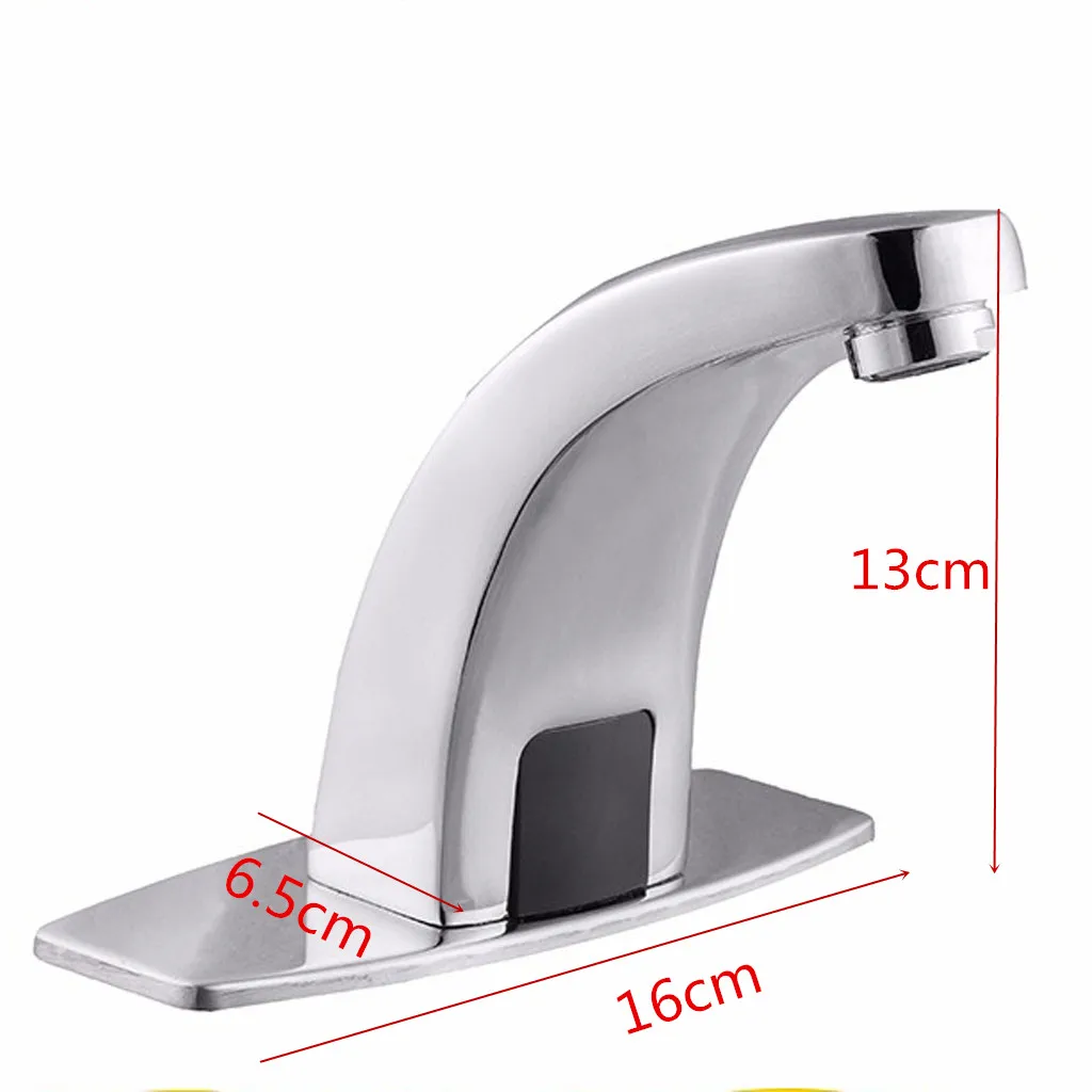 

13cm Alloy Automatic Infrared r Water Tap Handsfree Bathroom Kitchen Sink Basin Faucet for Cold Water