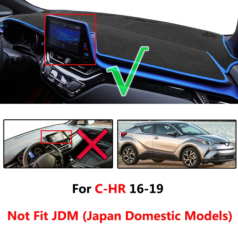 AX Xukey для Toyota C HR CHR 2016 2019 крышка приборной панели коврик Солнцезащитная Накладка ковер синий край