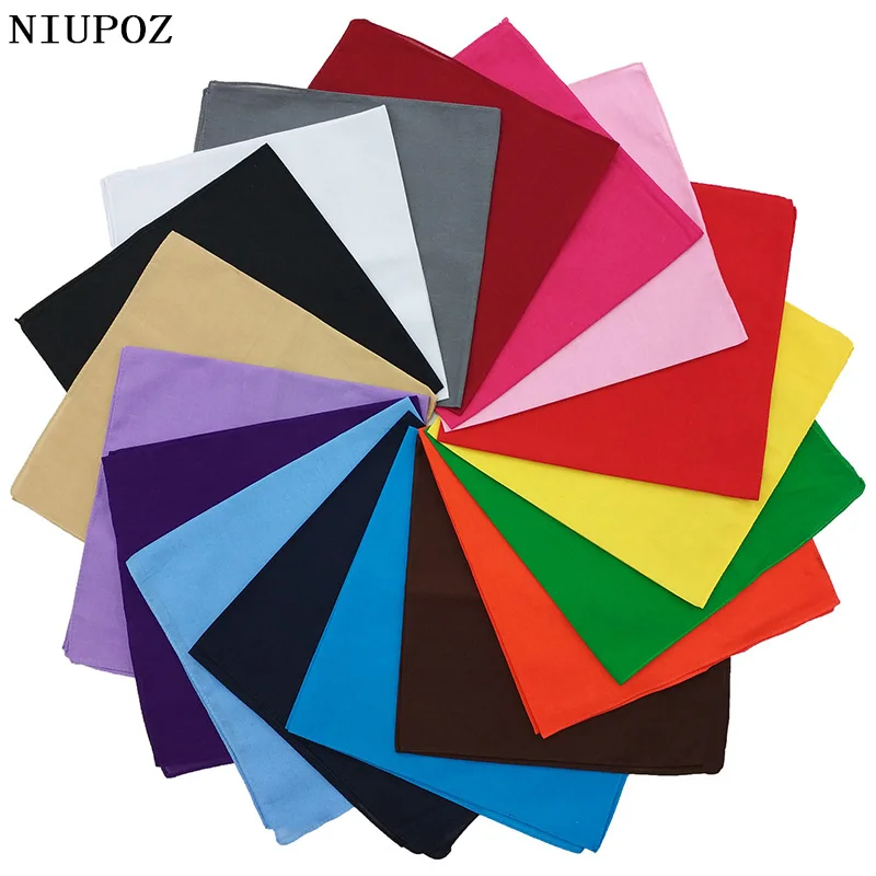 Высококачественный однотонный хлопковый бандана в стиле хип хоп квадратный шарф